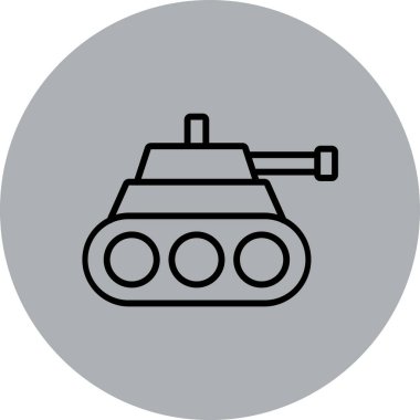 askeri tank simgesi vektör çizimi
