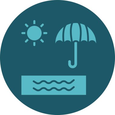 Şemsiye. Web simgesi basit illüstrasyon