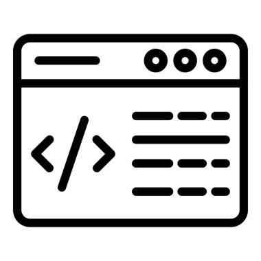 Kod simgesi vektörü programlanıyor. programlama kodlama simgesi