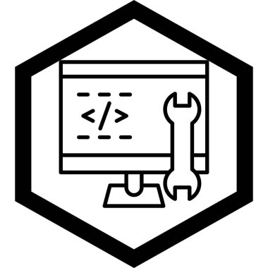 Veri merkezi. Web simgesi basit illüstrasyon