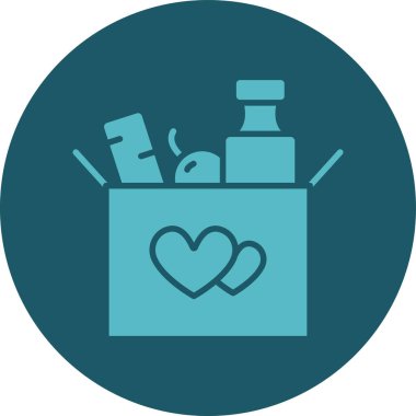 Kalp simgesi olan bir çantanın vektör illüstrasyonu