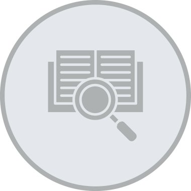 Büyütme cam simgesi, ana hatlı vektör illüstrasyonu