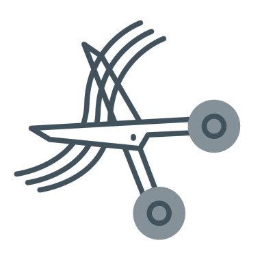 makas kesme çizgisi simgesi, kesme aracı konsepti, beyaz arkaplan üzerinde makas işareti, web için özet biçimli tahta simgesi ile vektör işareti