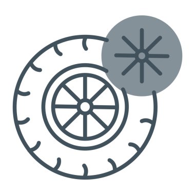 Moda stili izole edilmiş arka planda tekerlek simgesi