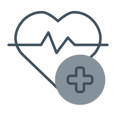 Kardiyogram ikonu. satır biçimi.