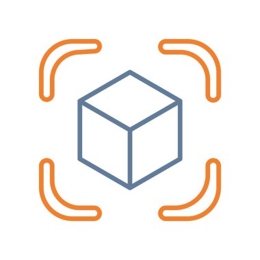 İnce çizgi simgesi, teknoloji ve lojistik konsept, küp işareti, vektör grafikleri, akıllı teknoloji ve ep 'ler için doğrusal bir desen.