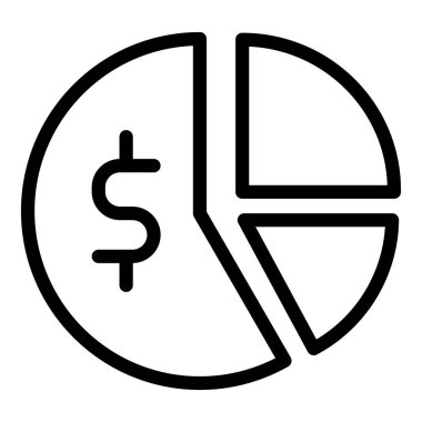 Dolar madeni para ikonu. Beyaz arkaplanda izole edilmiş web tasarımı için dolar para vektör simgesi taslağı