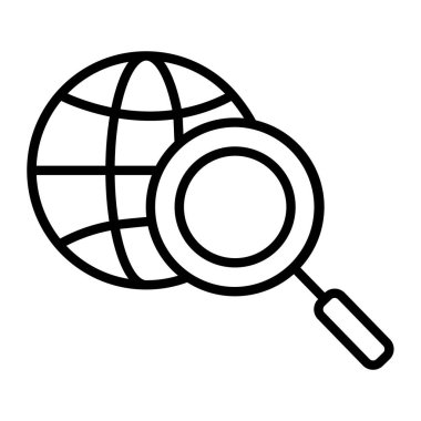 Şeffaf bir arkaplanda küresel ağ vektör illüstrasyonu. Birinci kalite semboller. Konsept ve grafik tasarım için ince çizgi simgesi.