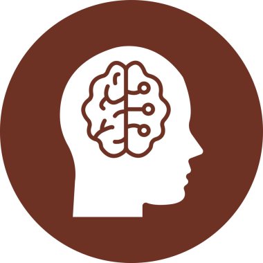 Beyin. Web simgesi basit illüstrasyon