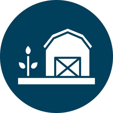 Çiftlik. Web simgesi basit illüstrasyon