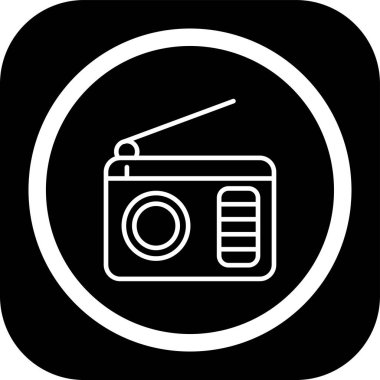 Radyo simgesi, vektör illüstrasyonu