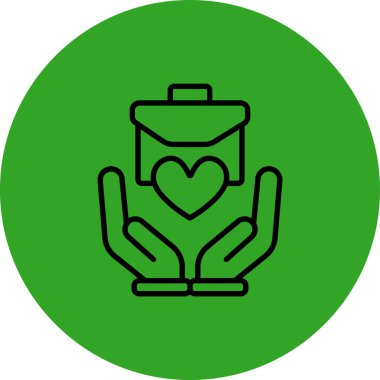 Elinde bir çember ile yeşil kalp