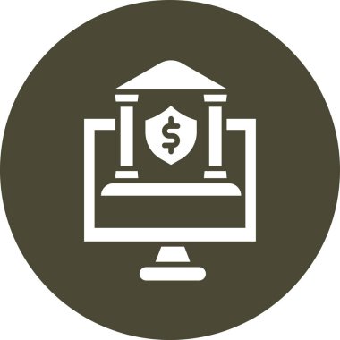 Banka. Web simgesi basit illüstrasyon