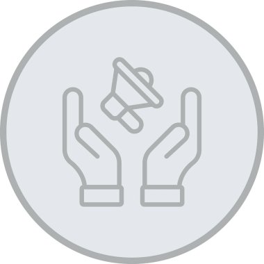 İki elle bir çember tutan el simgesi, vektör illüstrasyonu