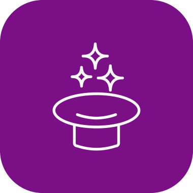 Mobil ve mobil ağ için sihirli şapka çizgisi simgesi. vektör illüstrasyonu