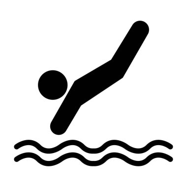 yüzme ikonu vektör illüstrasyonu