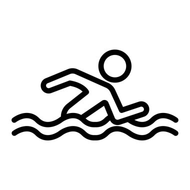 yüzme havuzu sembolü vektör illüstrasyonu