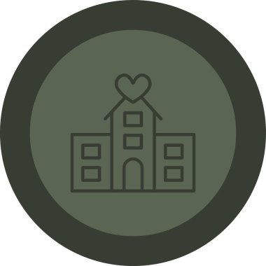 kalp ile evin vektör simgesi