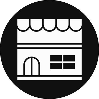 shop web düz simgesi, vektör illüstrasyonu