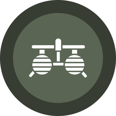 Ordu ikonu. Vektör biçimi iki renkli düz simge, gri ve cyan renkleri, beyaz arkaplan,