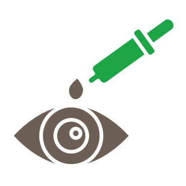 Damlatan simgesi olan göz, düz renk biçimi