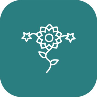 beautiful flower vector line icon