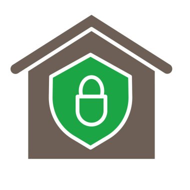 Kilit simgesi olan bir kalkan. vektör illüstrasyonu