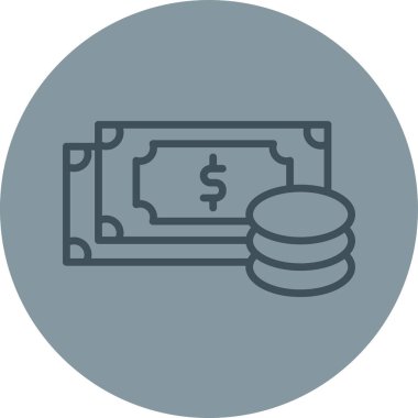 Dolar vektör çizgisi simgesi