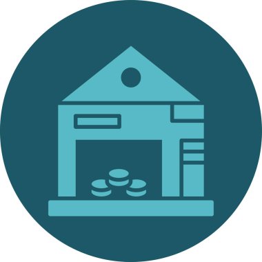 Bir bina simgesinin vektör illüstrasyonu