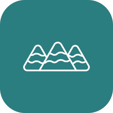 Dağ ikonu çizgisi güzel ve kaliteli manzara elementinin vektör illüstrasyonu da yürüyüş ikonu, turizm ve seyahat için kullanılacak.