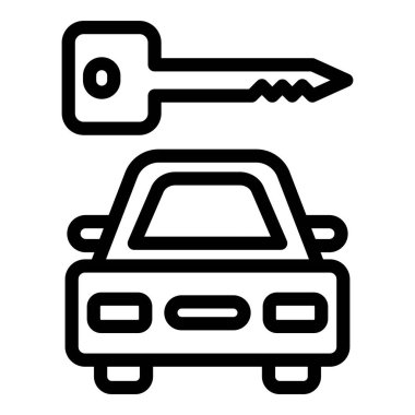 Araba anahtar simgesi, anahat stili