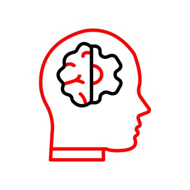 Beyaz arkaplanda beyin vektör simgesi