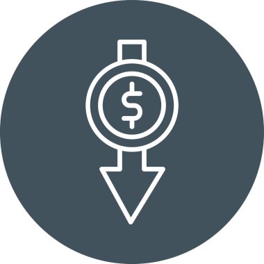 Dolar. Web simgesi basit illüstrasyon