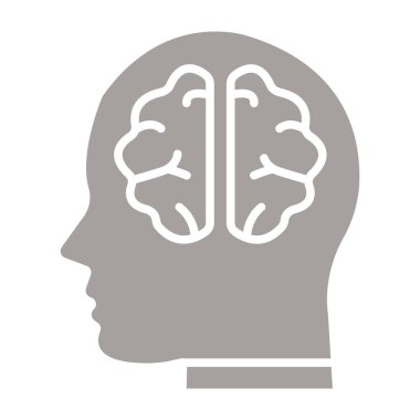 Kafa ikonlu beyin. vektör illüstrasyonu