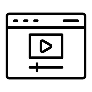 tarayıcı vektörü ince çizgi simgesi