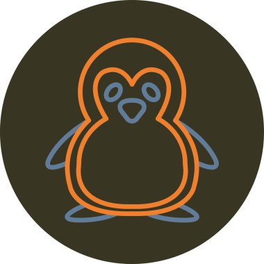 Penguen simgesi vektör illüstrasyonu