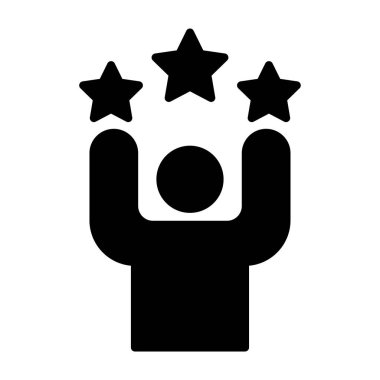 ödül vektörü glyph düz simgesi