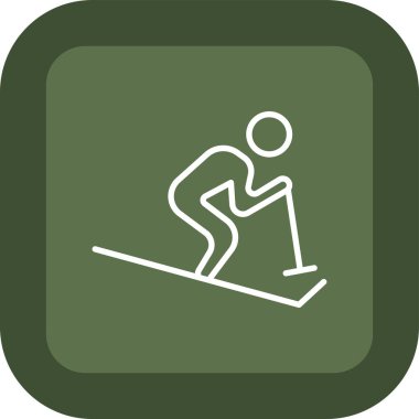 Beyaz arkaplan vektör illüstrasyonunda izole edilmiş basit bir kayak simgesi