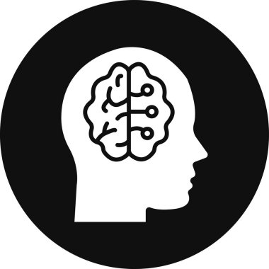 beyin ikonu vektör illüstrasyonu