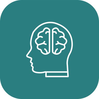 Beyin vektör simgesi modern basit illüstrasyon