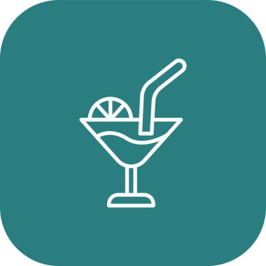 Kokteyl web simgesi, vektör çizim