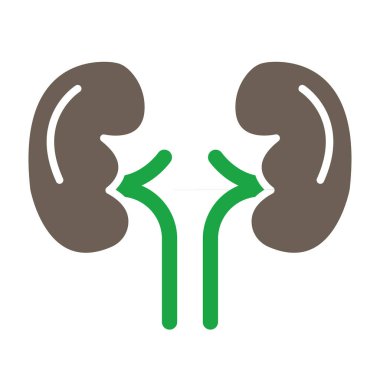 Böbrekler düz vektör simgesi