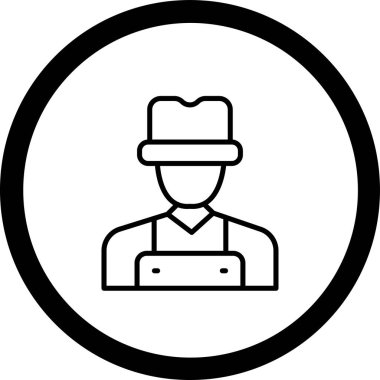 Çiftçi şapkası ikonu vektör illüstrasyonu