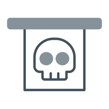 tasarım ve web tasarım uygulama tasarımı için beyaz arkaplan üzerinde kurukafa simgesi vektörü, kafatası logosu kavramı