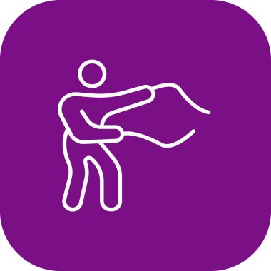 Bayrak simgesi olan bir adamın vektör illüstrasyonu