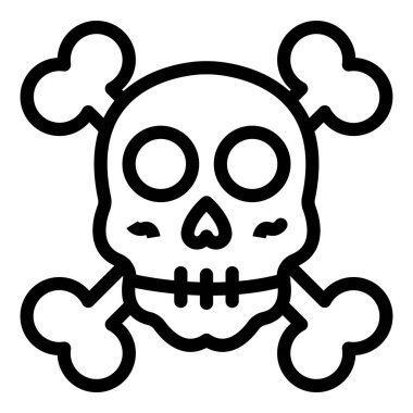 kafatası kemikli, Cadılar Bayramı vektör tasarımı simgesi