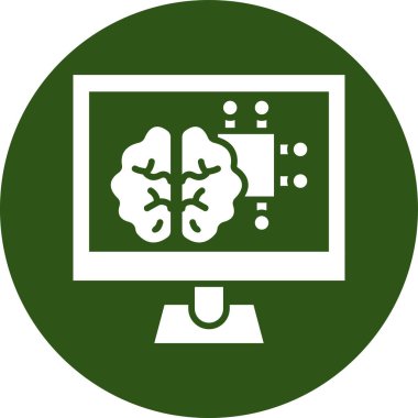 Beyin. Web simgesi basit tasarım