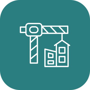 Beyaz arkaplanda vinç vektör simgesi