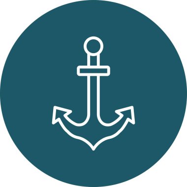 Anchor Vektör Kabartma Simgesi Tasarımı