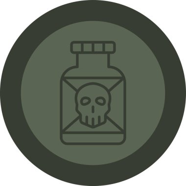 Kafatası olan bir gaz şişesinin vektör simgesi